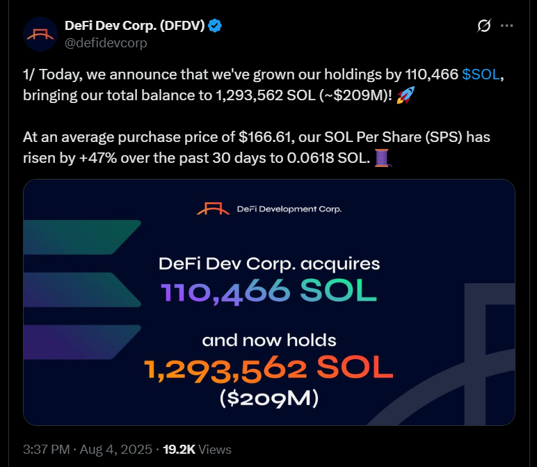 توییت شرکت DeFi Development