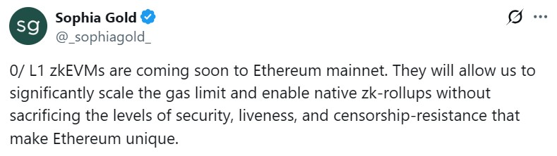 توییت سوفیا گلد اتریوم