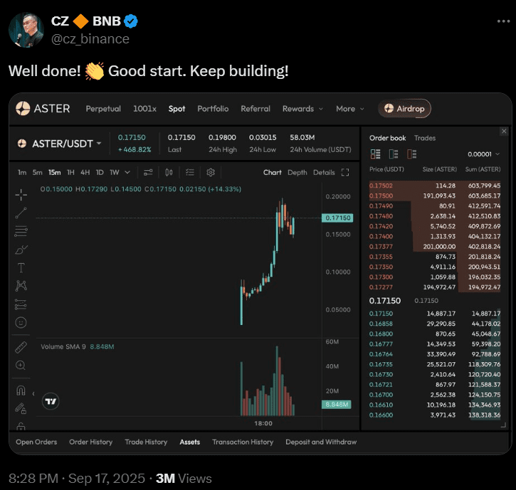 تبریک چانگپنگ ژائو به استر